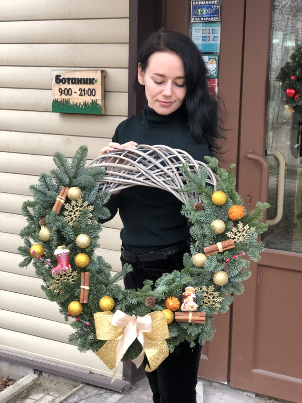 Венок новогодний, диаметр 1 метр